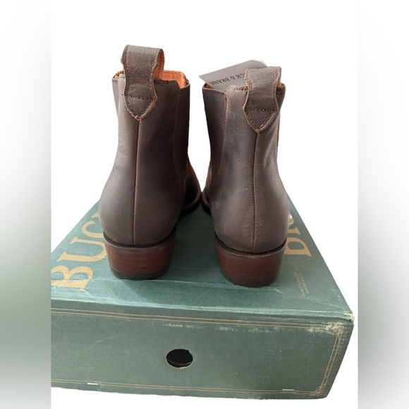NIB Buck & Brana Men’s Paul Gamuza Leather Brown Ankle Boots in size 12 - Picture 4 of 7